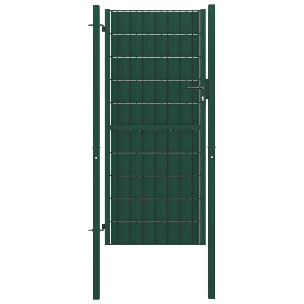 Vidaxl Poort 100x124 cm PVC og stålgrøn