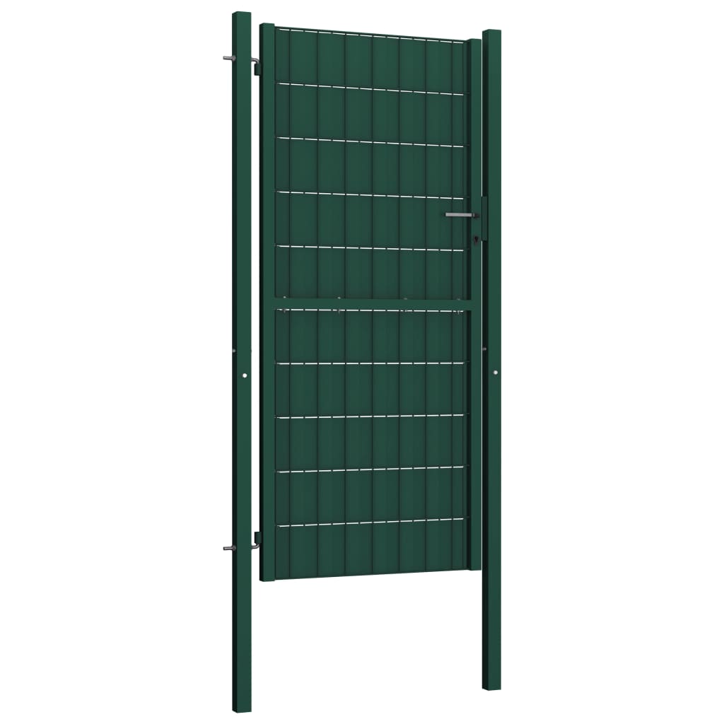 Vidaxl Poort 100x124 cm PVC und Stahlgrün