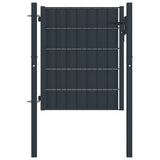 Vidaxl poort 100x101 cm pvc en staal antracietkleurig