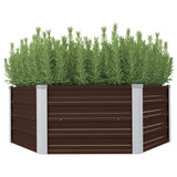 Vidaxl Planter hevet 129x129x46 cm galvanisert stålbrun