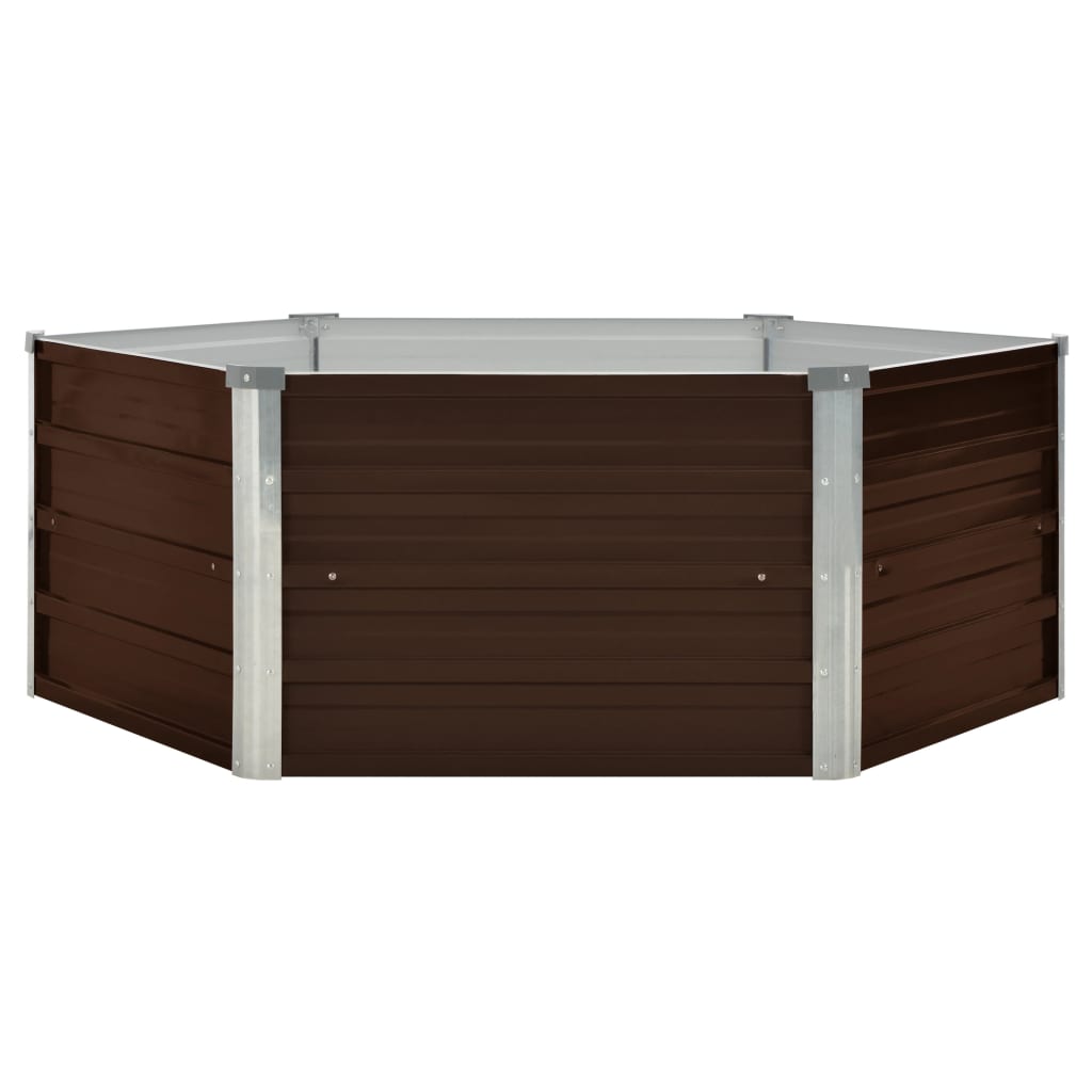 Vidaxl Planter raised 129x129x46 cm Galvanized steel brown