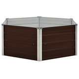 Vidaxl fioriera raccolta 129x129x46 cm marrone galvanizzato in acciaio