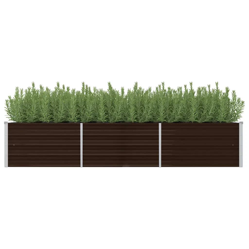 Vidaxl Planter Insertar 240x80x45 cm de acero galvanizado marrón