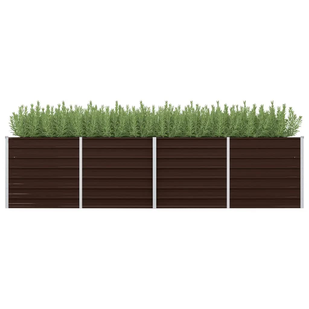 Planter vidaxl inséré 320x80x77 cm brun en acier galvanisé