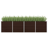 Vidaxl Planter satt inn 320x80x77 cm galvanisert stålbrun