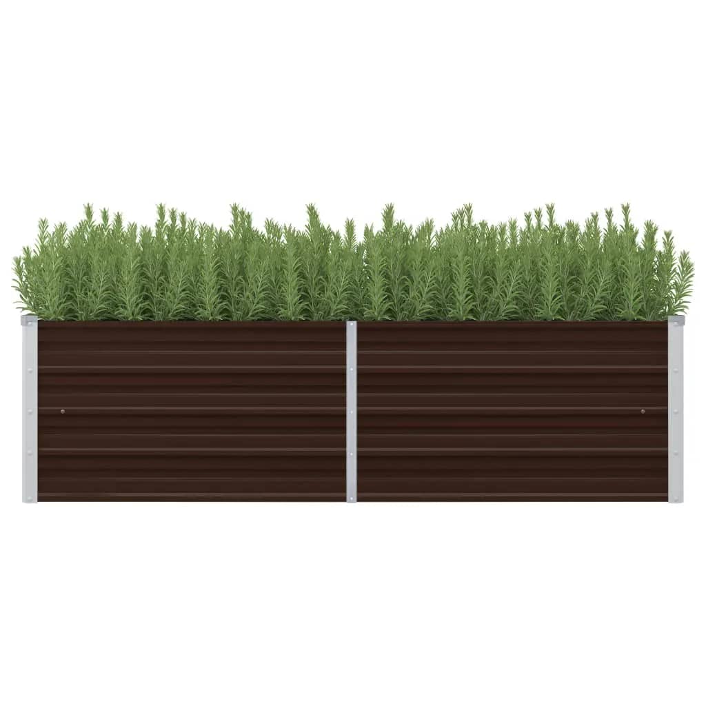 Vidaxl Planter höjde 160x40x45 cm galvaniserat stålbrunt