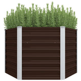 Vidaxl plantenbak verhoogd 129x129x77 cm gegalvaniseerd staal bruin