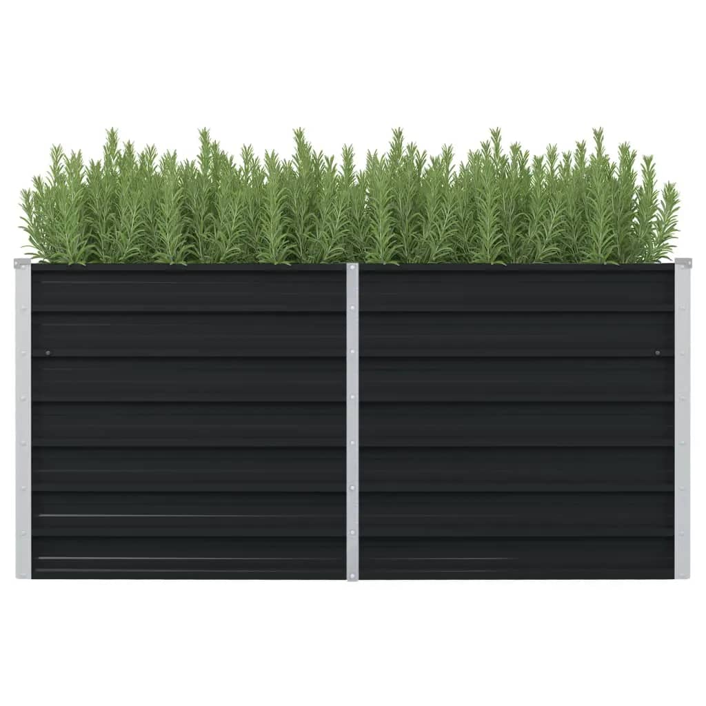 Vidaxl Planter je dvignil 160x80x77 cm pocinkani jekleni antracit