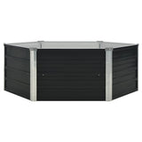 Vidaxl Planter surélevé 129x129x45cm anthracite en acier galvanisé