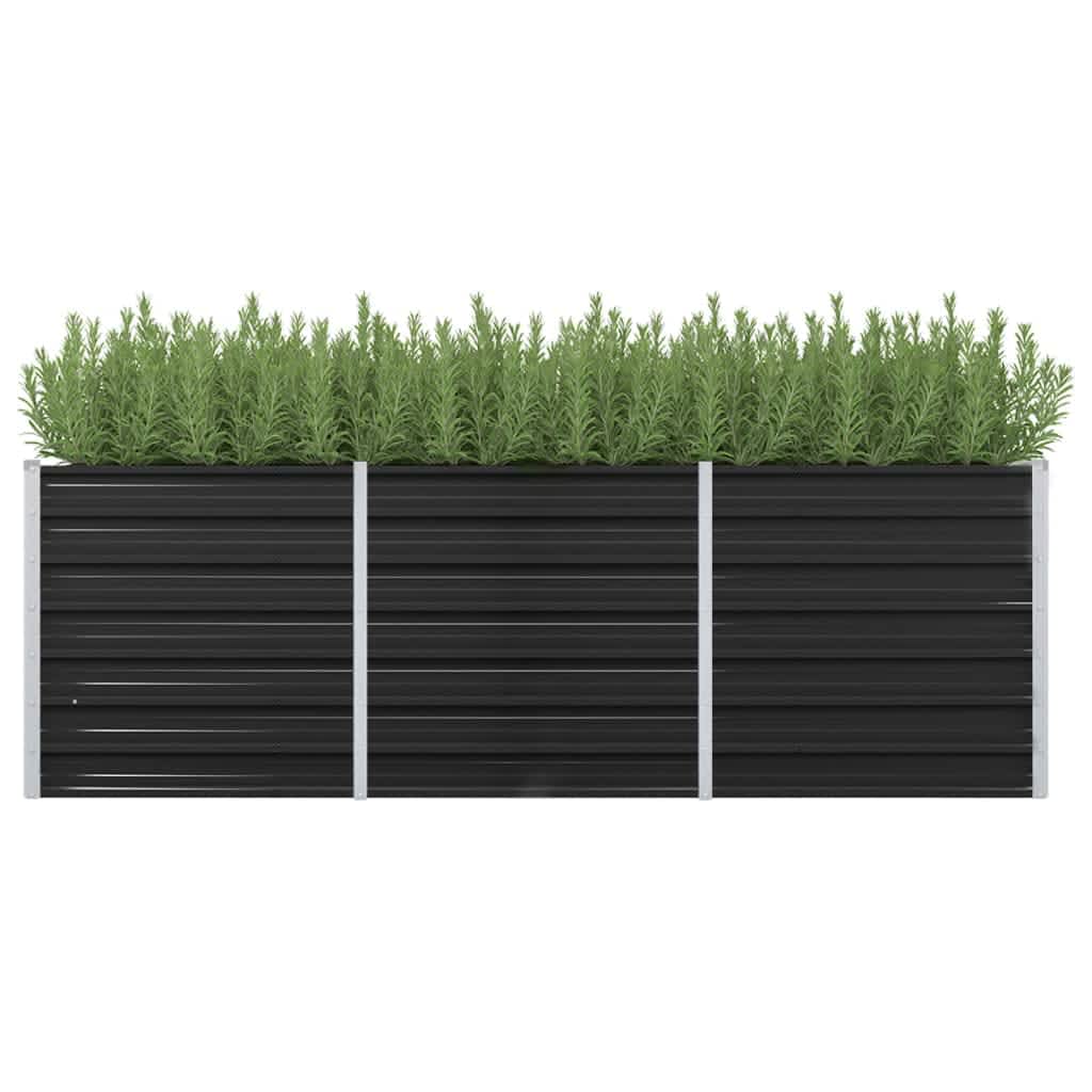 Vidaxl Planter je dvignil 240x80x77 cm pocinkani jekleni antracit