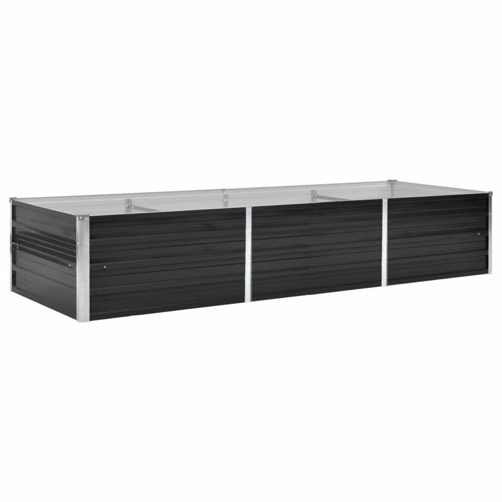 Vidaxl Planter höjde 240x80x45 cm galvaniserad stålantracit