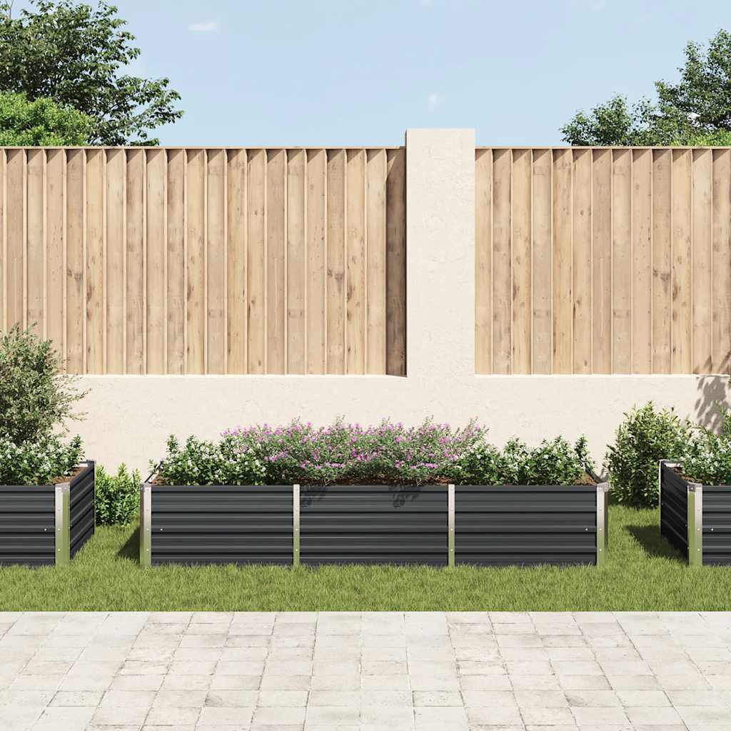 VIDAXL -Pflanzer erhöhte 240 x 80 x 45 cm verzinkte Stahl -Anthrazit