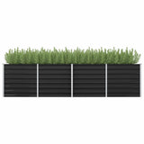 Vidaxl Planter surélevé 320x80x77 cm anthracite en acier galvanisé