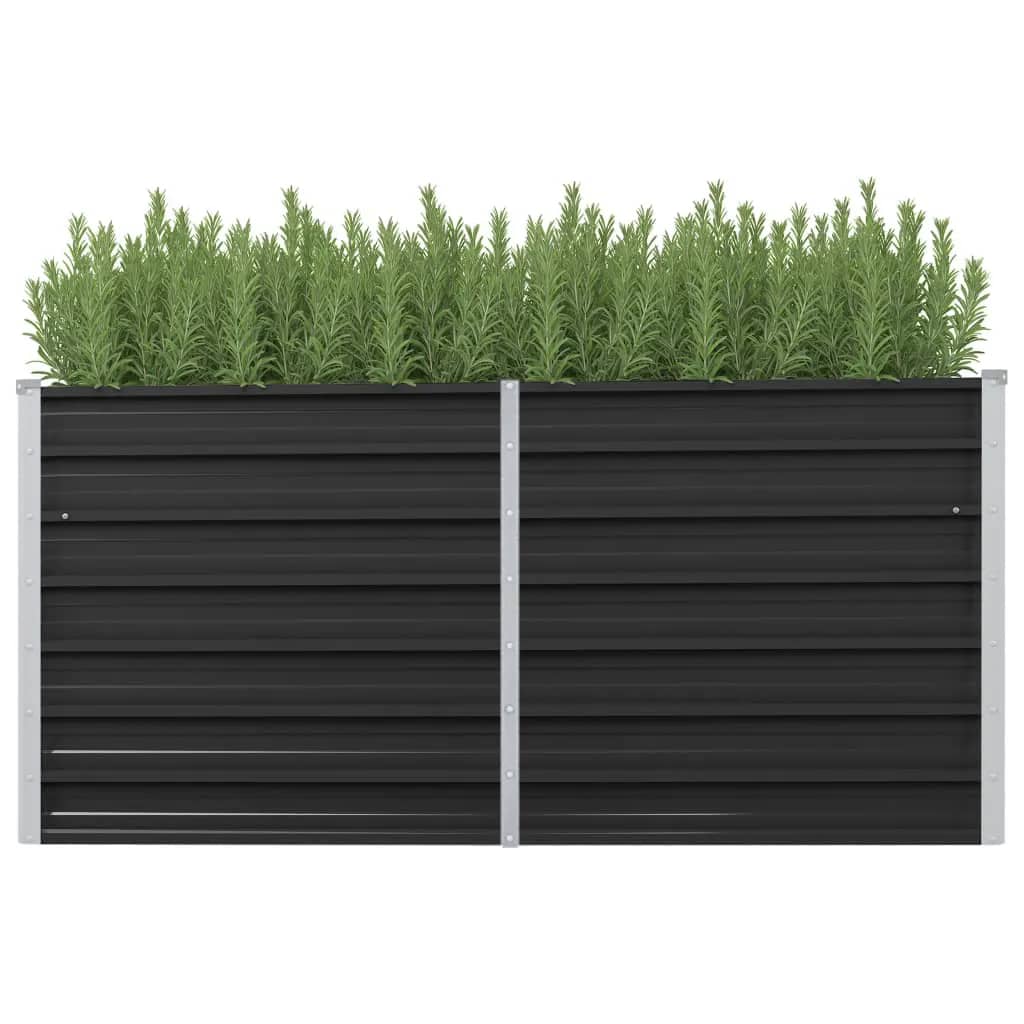 Vidaxl Planter surélevé 160x40x77 cm anthracite en acier galvanisé