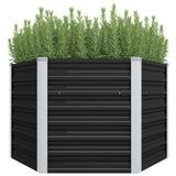 Vidaxl plantenbak verhoogd 129x129x77cm gegalvaniseerd staal antraciet