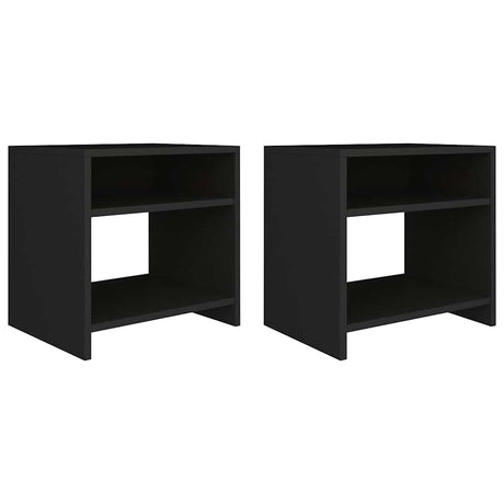 Vidaxl nachtkastjes 2 st 40x30x40 cm bewerkt hout zwart