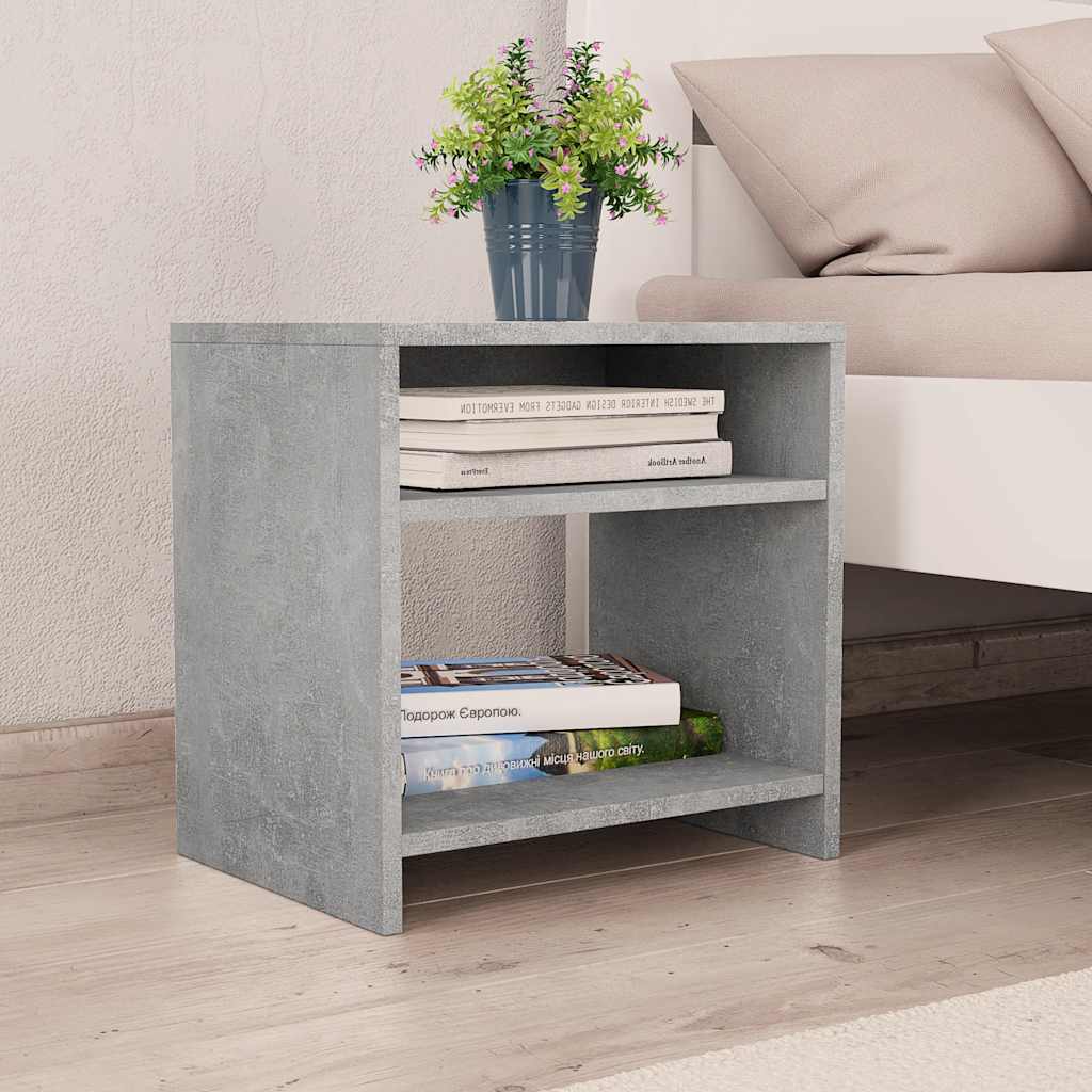 Vidaxl nachtkastjes 2 st 40x30x40 cm bewerkt hout betongrijs