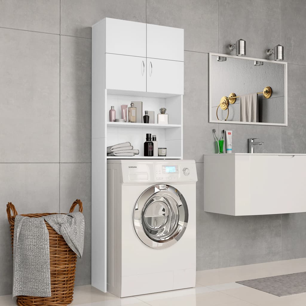 Vidaxl washing machine cabinet 64x25.5x190 cm Processed wood white