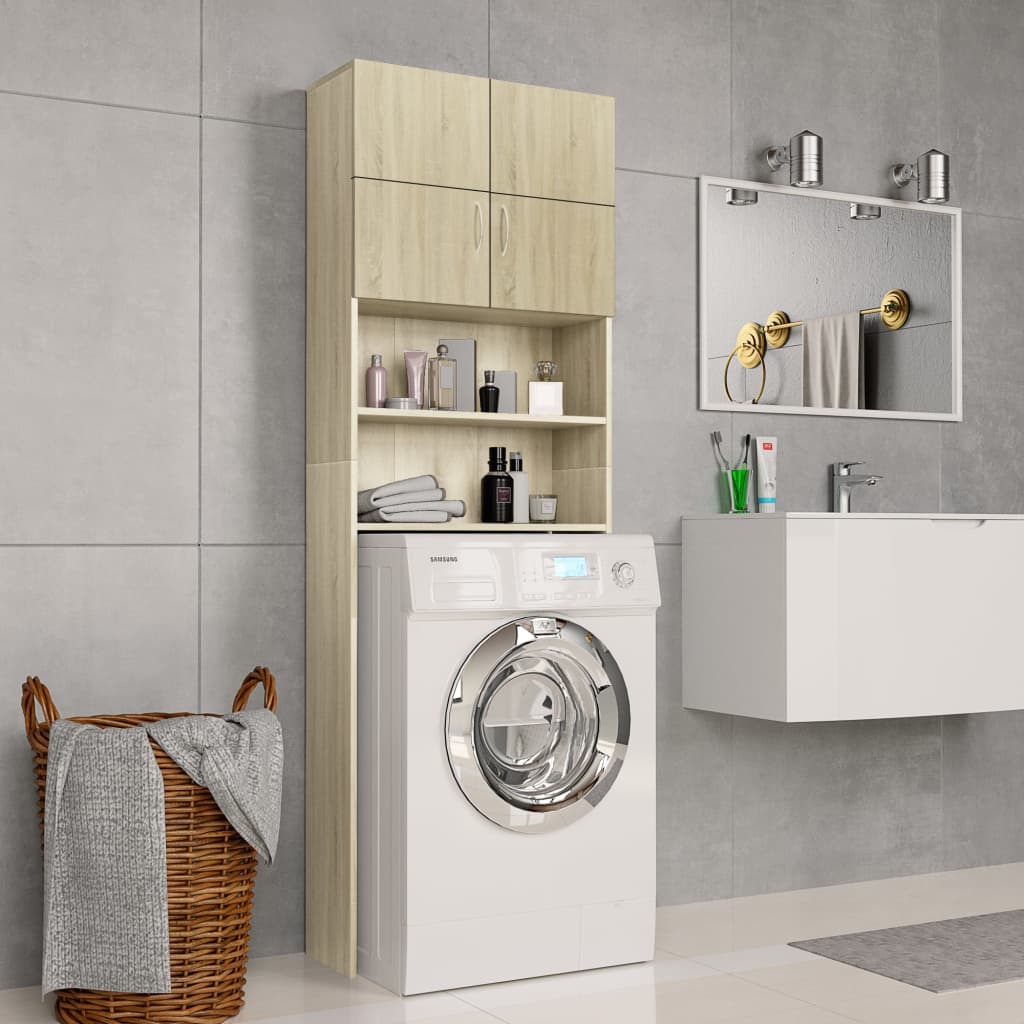 Vidaxl washing machine cupboard 64x25.5x190 cm Processed wood sonoma oak -colored