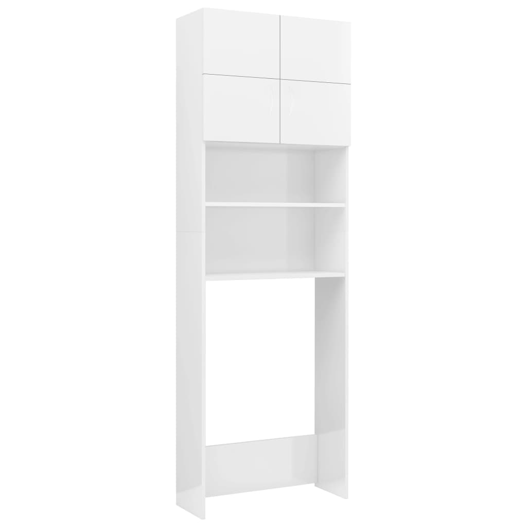 Vidaxl Waschmaschinenschrank 64x25.5x190 cm Hochglanz weiß