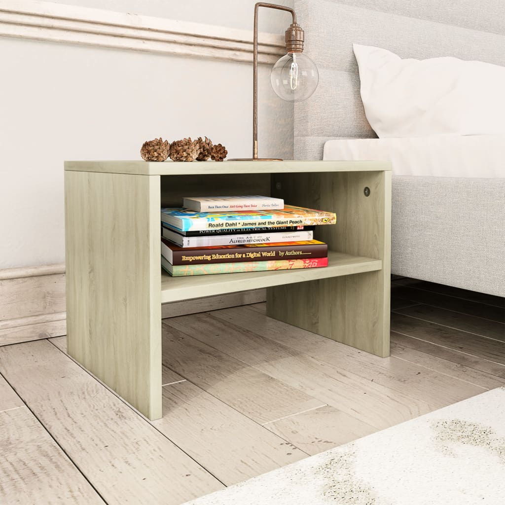 Vidaxl nachtkastjes 2 st 40x30x30 cm bewerkt hout sonoma eikenkleurig