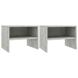 Vidaxl nachtkastjes 2 st 40x30x30 cm bewerkt hout betongrijs