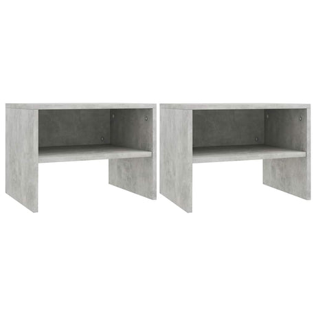 Vidaxl nachtkastjes 2 st 40x30x30 cm bewerkt hout betongrijs
