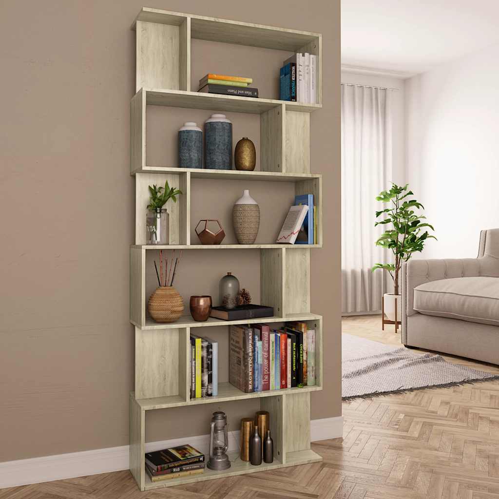 Vidaxl boekenkast kamerscherm 80x24x192 cm bewerkt hout sonoma eiken