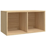 Vidaxl opbergbox voor lp's 71x34x36 cm bewerkt hout sonoma eikenkleur