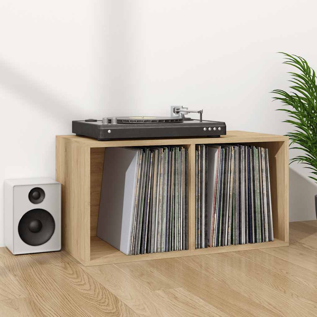 Vidaxl opbergbox voor lp's 71x34x36 cm bewerkt hout sonoma eikenkleur