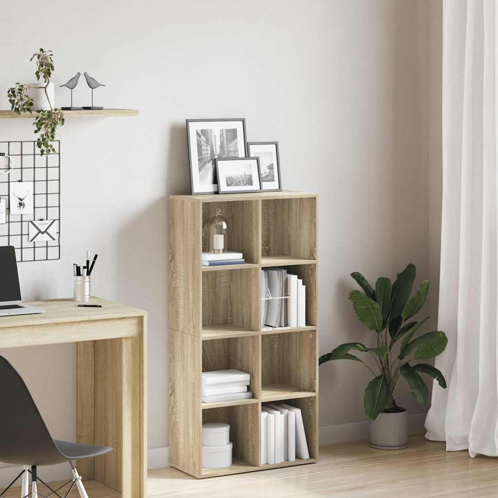Vidaxl boekenkast dressoir 66x30x130 cm bewerkt hout sonoma eikenkleur