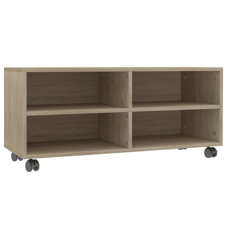 Vidaxl tv-meubel met wieltjes 90x35x35 cm bewerkt hout sonoma eiken