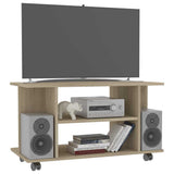 Vidaxl tv-meubel met wieltjes 80x40x45 cm bewerkt hout sonoma eiken
