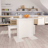 Vidaxl eettafel 110x60x75 cm bewerkt hout wit
