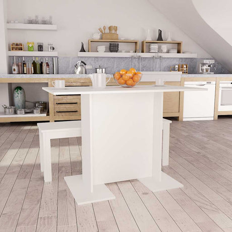 Vidaxl eettafel 110x60x75 cm bewerkt hout wit