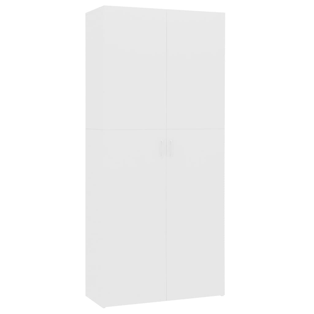 Vidaxl Cabinet per scarpe 80x35.5x180 cm Bianco in legno elaborato