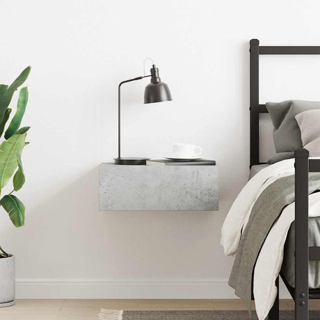 Vidaxl nachtkastje zwevend 40x30x15 cm bewerkt hout betongrijs