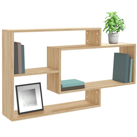 Vidaxl wandschappen 104x20x58,5 cm bewerkt hout sonoma eikenkleurig