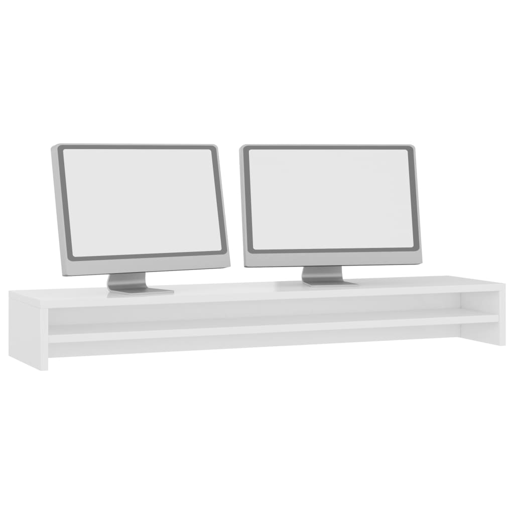 Vidaxl Monitor standard 100x24x13 cm Bois de bois à haut brillant blanc