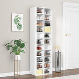 Vidaxl Shoe Cabinet 54x34x183 cm Forarbejdet træhvide