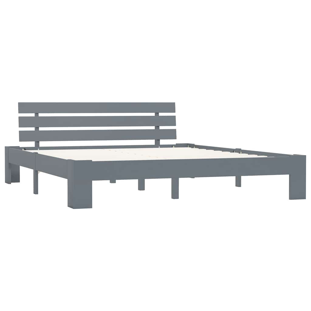 Vidaxl bedframe massief grenenhout grijs 180x200 cm