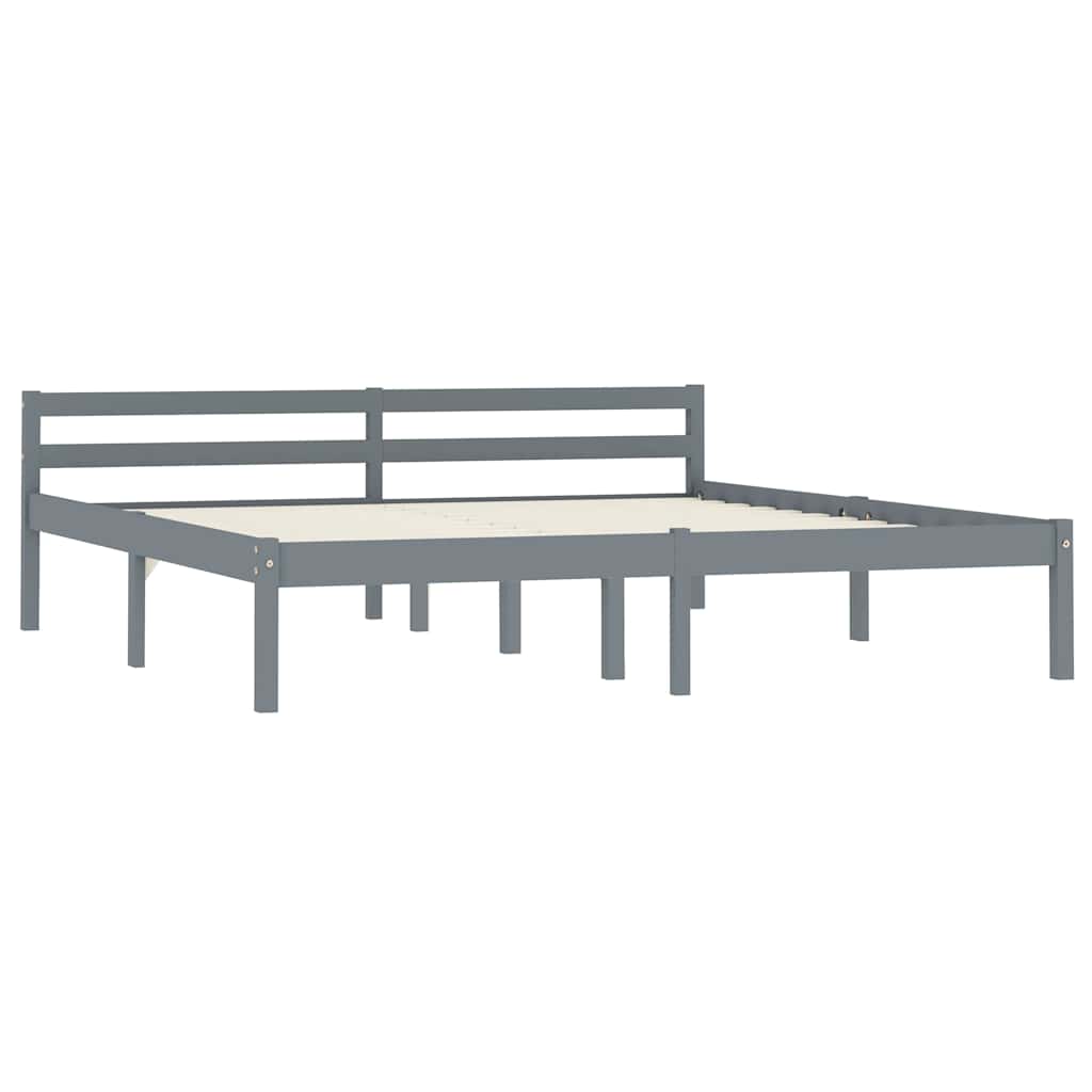 Vidaxl bedframe massief grenenhout grijs 180x200 cm