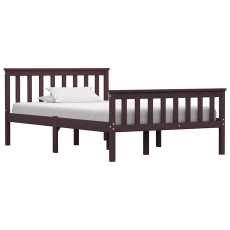 Vidaxl bedframe massief grenenhout donkerbruin 120x200 cm