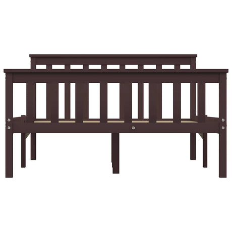 Vidaxl bedframe massief grenenhout donkerbruin 120x200 cm