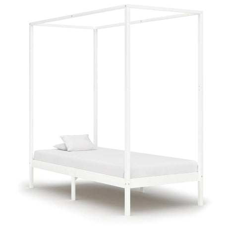 Vidaxl hemelbedframe massief grenenhout wit 90x200 cm