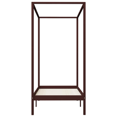 Vidaxl hemelbedframe massief grenenhout donkerbruin 90x200 cm