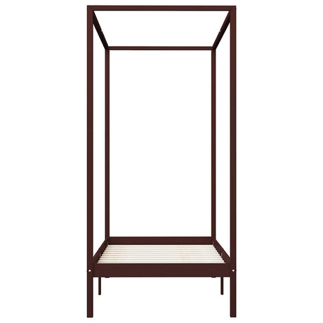 Vidaxl hemelbedframe massief grenenhout donkerbruin 100x200 cm