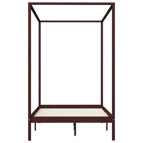 Vidaxl hemelbedframe massief grenenhout donkerbruin 120x200 cm