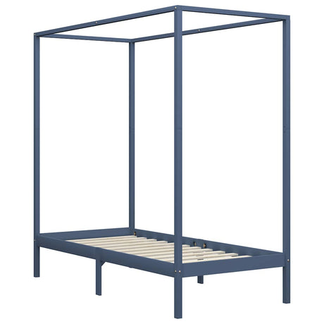 Vidaxl hemelbedframe massief grenenhout grijs 100x200 cm