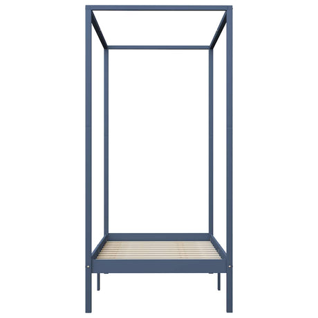 Vidaxl hemelbedframe massief grenenhout grijs 100x200 cm